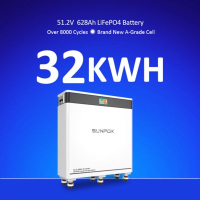 Wholesale 30kWh 32kWh Solar Energy 51.2V 600Ah 628Ah Ground Mounted Solar Battery 51.2v Vertical Battery for Home Solar System