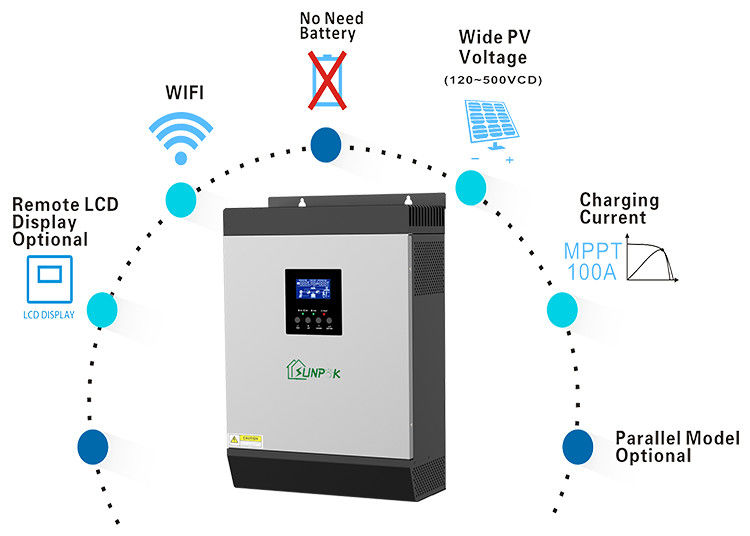 De híbrido de la rejilla 3 kilovatios 5 kilovatios 10 kilovatios Sistema Solar Uset de Inverte la monofásico de 15 kilovatios