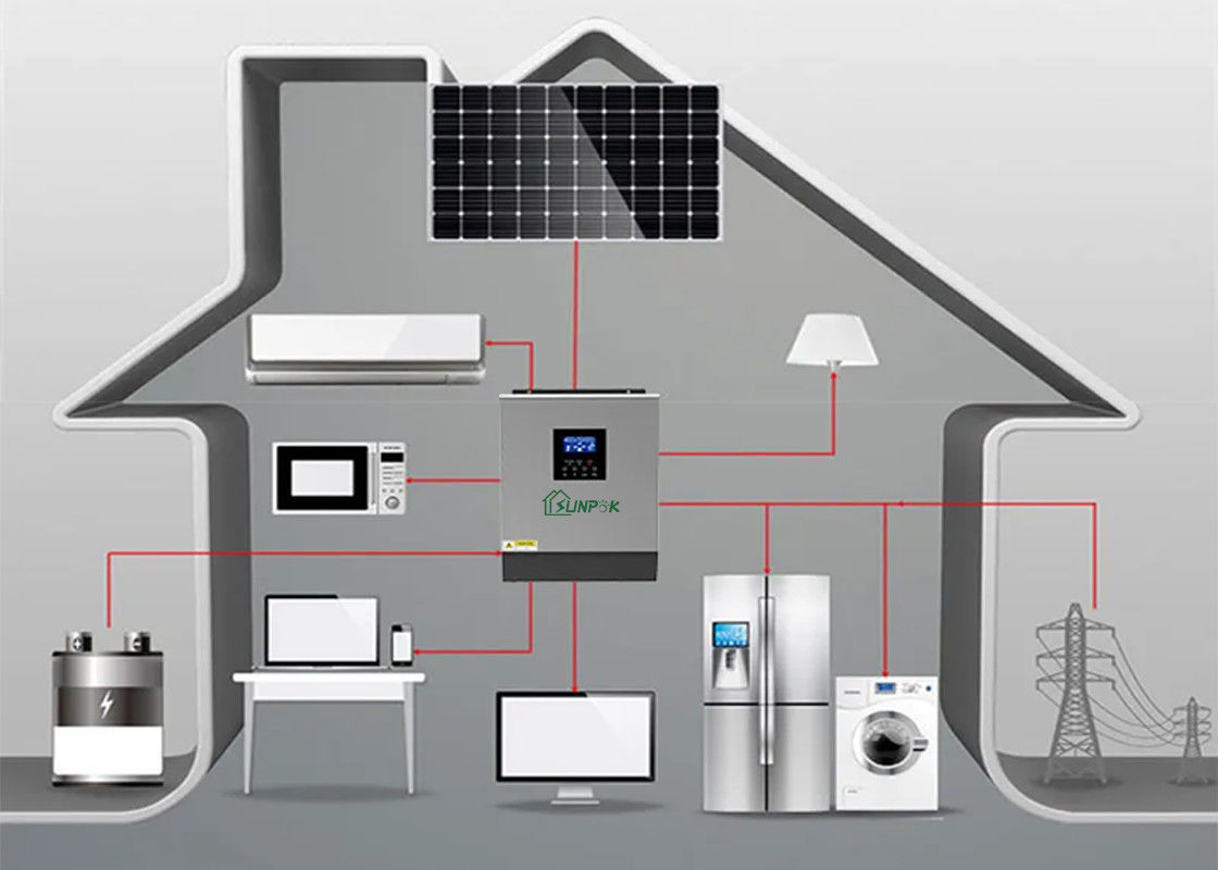 IP32 del inversor de la rejilla que clasifica 5kw 8kw 10kw 12kw con el regulador solar de la carga de Mppt