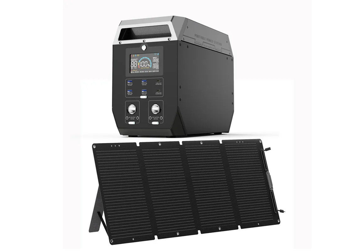 banco Kit Solar System For Camping portátil del poder del cargador de la lámpara de la casa 2000W rural