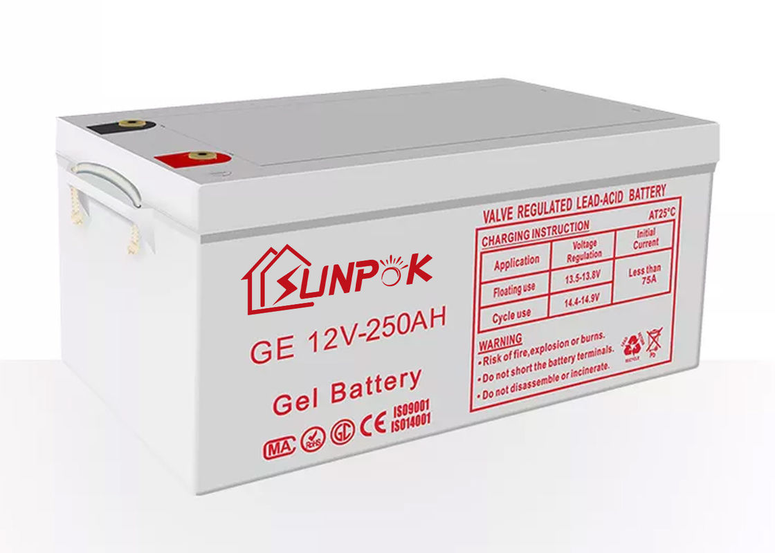 Batería de almacenamiento solar de plomo de las baterías 12v 200ah 250ah del gel profundo solar del ciclo