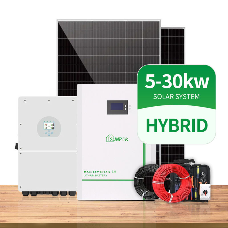 5KW 10KW 15KW en apagado el panel de energía solar híbrido del picovoltio de la rejilla montado en la pared con el sistema del almacenamiento del hogar