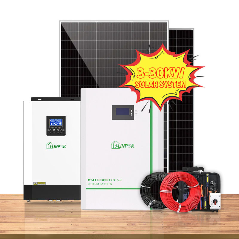 Lazo híbrido de la rejilla del equipo 7kw 8kw 10kw de la Sistema Solar de Sunpok en el inversor solar híbrido de la rejilla