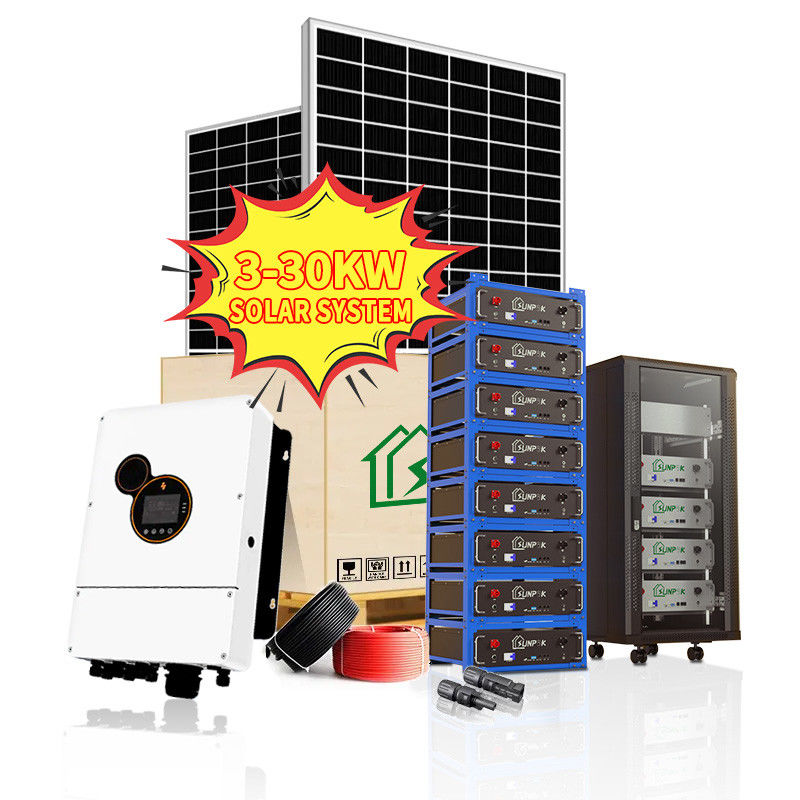 Equipo híbrido 5kw 10kw 20kw de la Sistema Solar LiFePo4 de productos de energía solar del sistema eléctrico solar de la rejilla