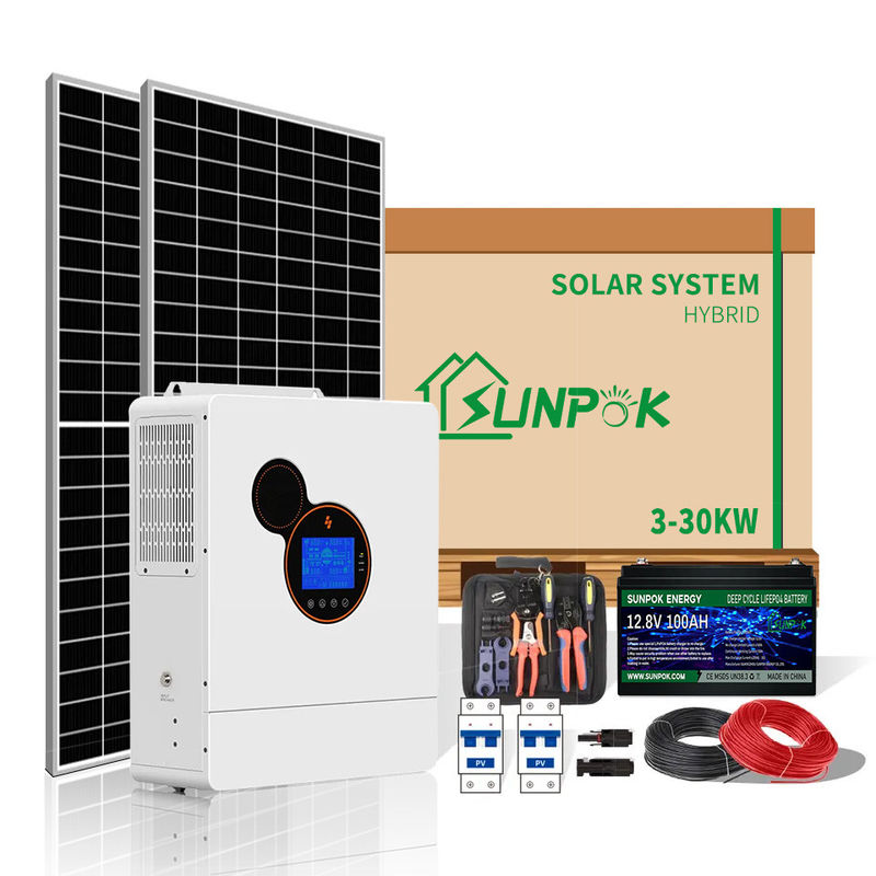 Fuente solar de la energía solar de la energía renovable solar 3KW 5KW 10KW de los sistemas eléctricos del hogar de Sunpok