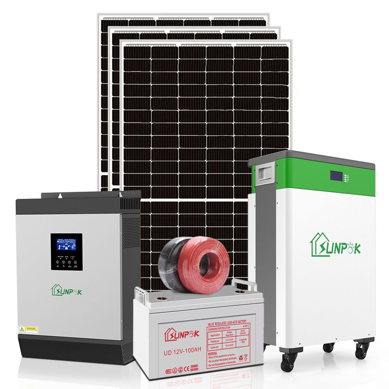 Instalación solar residencial accionada solar de los hogares 1KW 3KW 5KW 10KW de la Sistema Solar 10kw del hogar de Sunpok