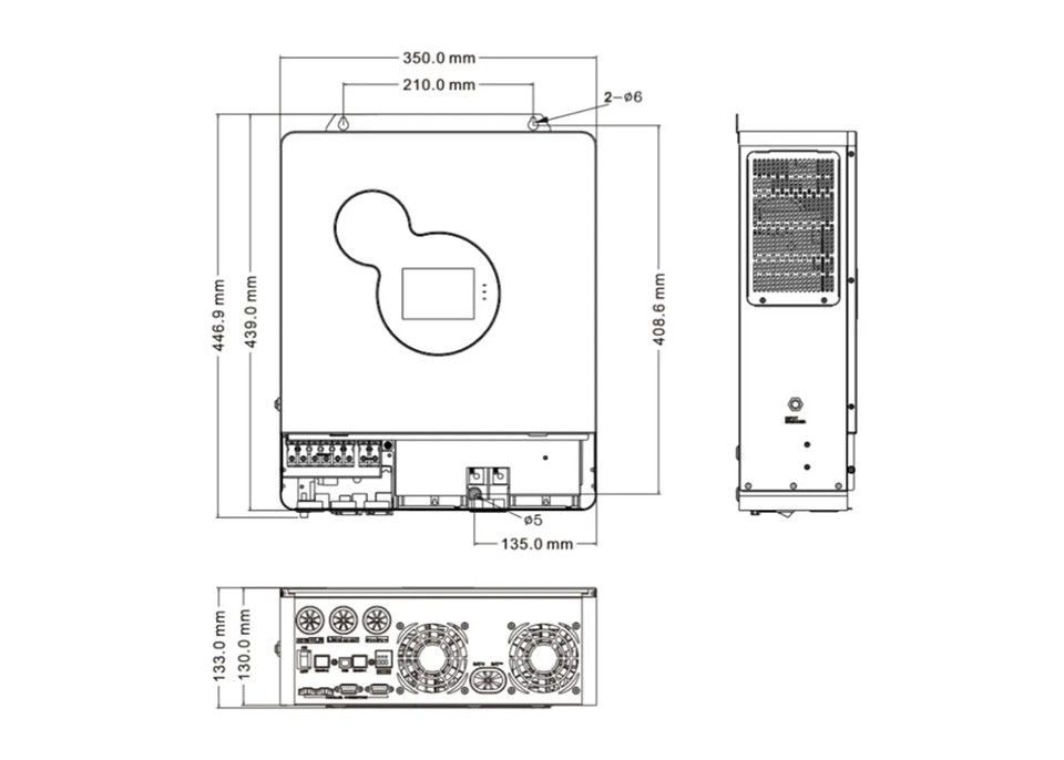 5kw inversor puro solar híbrido de la onda sinusoidal del inversor 3kw 5.5kw 100a Mppt de la rejilla