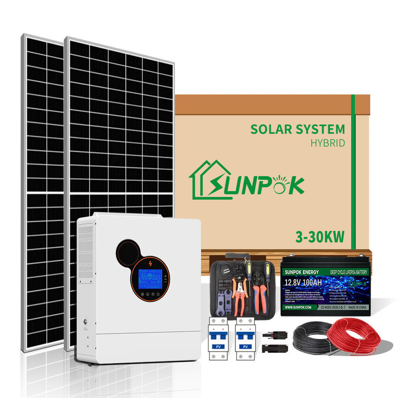 Sistema solar híbrido elegante 10Kw 15Kw 20KW del inversor de los sistemas eléctricos solares residenciales de la rejilla