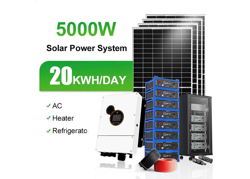 Control MPPT Paneles solares de película delgada 48V 200ah 10kwh 20kwh Roof Mount Estante solar