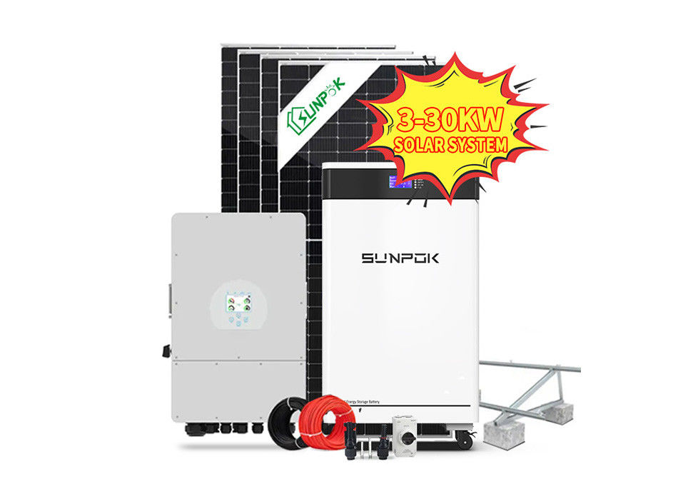 Sistemas de energía solar fuera de la red 5kva Inversor híbrido solar Tipo de batería de iones de litio
