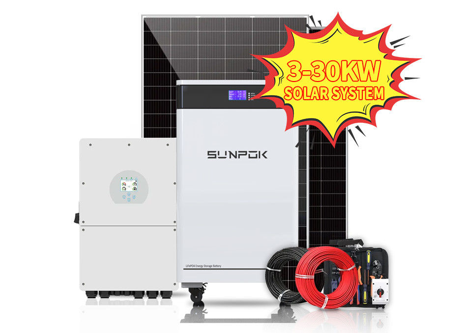 UE EE.UU. Sistemas de energía solar híbrida de 50 kW 10kw 15kw para viviendas 20kw 30kw Sistema solar industrial
