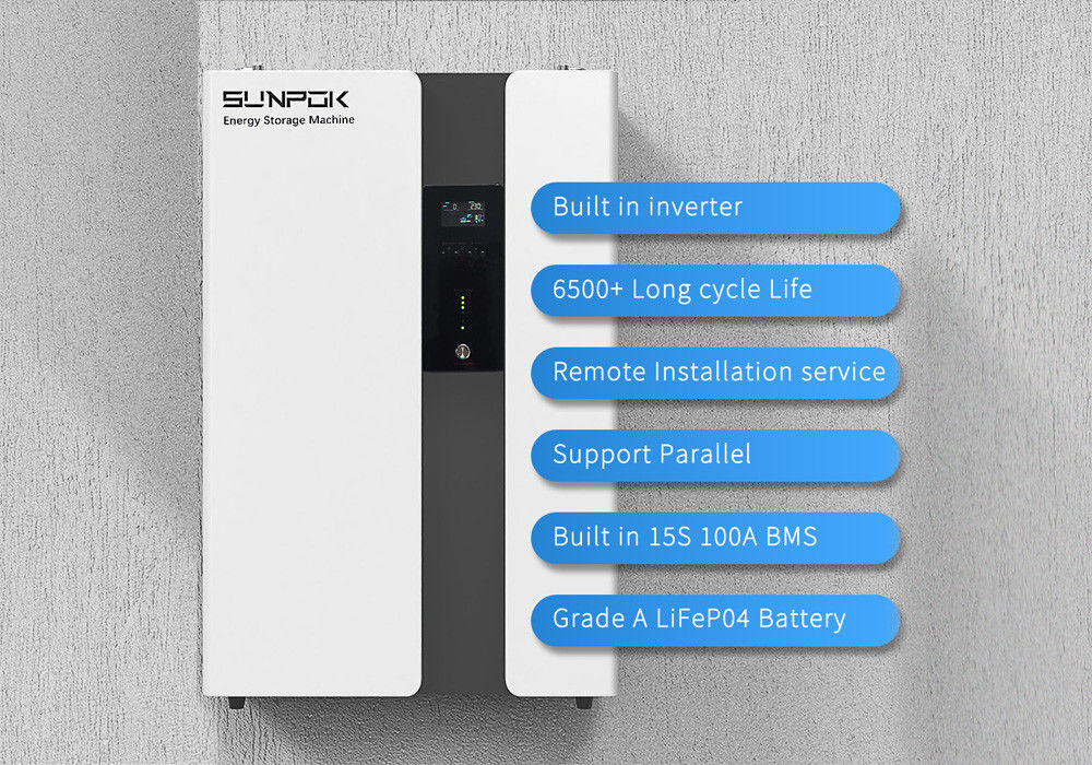 Fuera de la red, todo en un almacén basado en la batería del inversor de 5,12 kW 50Ah 200Ah 100Ah 51.2V