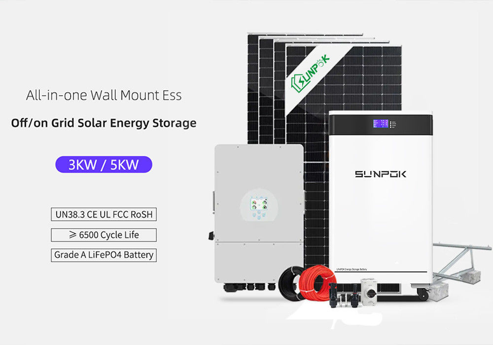 Kit completo de paneles solares para el hogar 3KW 5KW 8KW 10KW 15KW 20KW Sistema solar híbrido Sistemas de almacenamiento de energía para el hogar