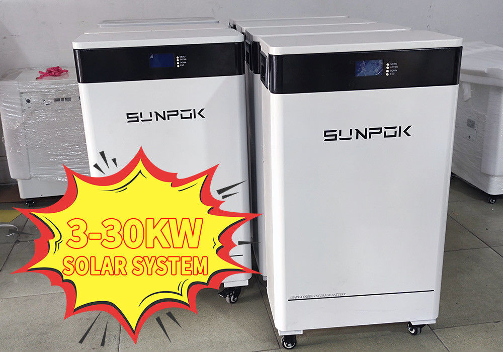 Sistemas híbridos de energía solar 30kw 20kw 10kw Sistemas de almacenamiento de energía 3 Fase 40kwh Sistema solar de batería de litio