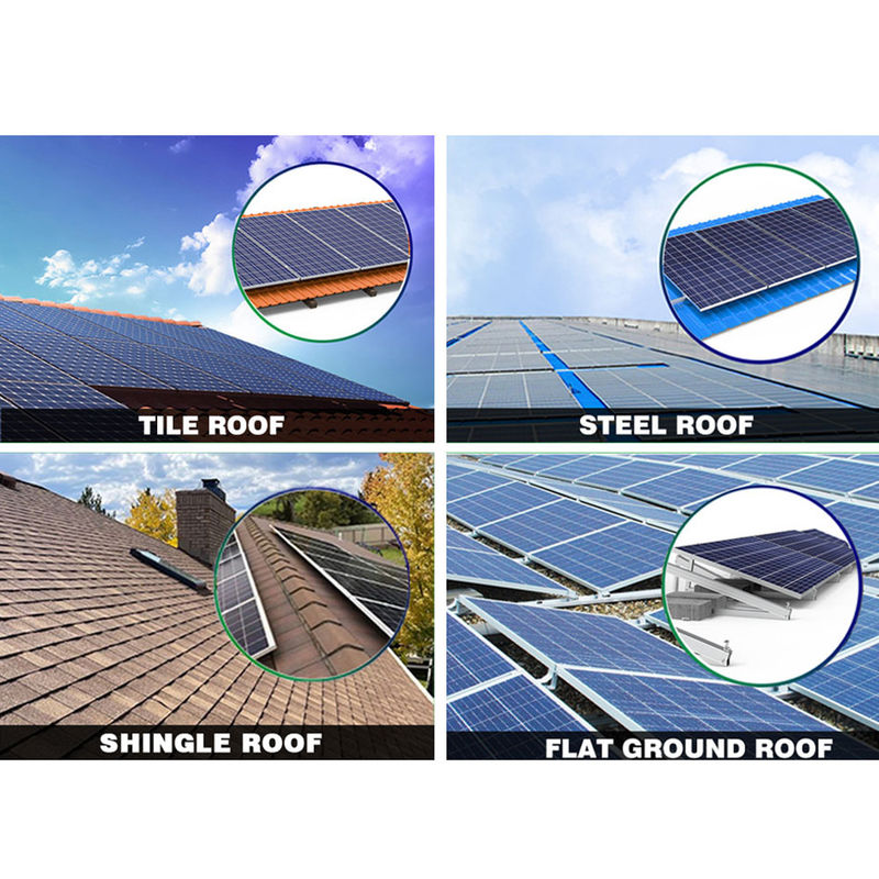 Sistema de energía solar de red y apagado 5kw 10kw Sistema de energía solar para el hogar Kit de paneles solares