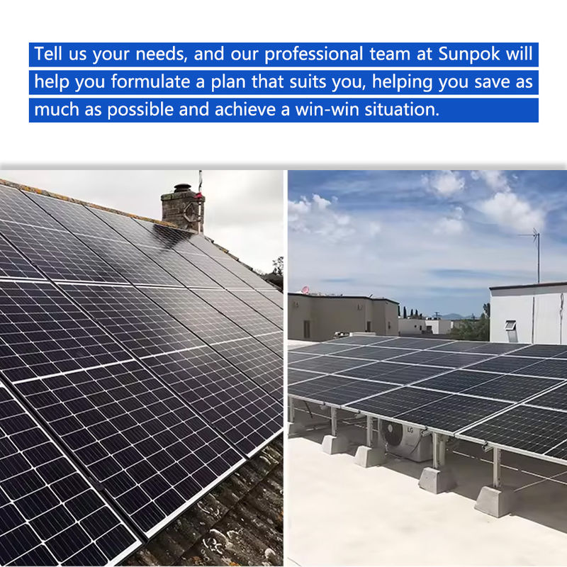 Sistema solar híbrido inversor 10kw 50kw 500kw Batería de iones de litio Montaje en el techo Uso doméstico