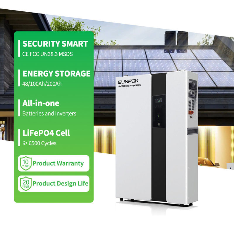 Sistema de almacenamiento de baterías para el hogar de Sunpok Energy todo en uno para baterías de litio apiladas con energía solar