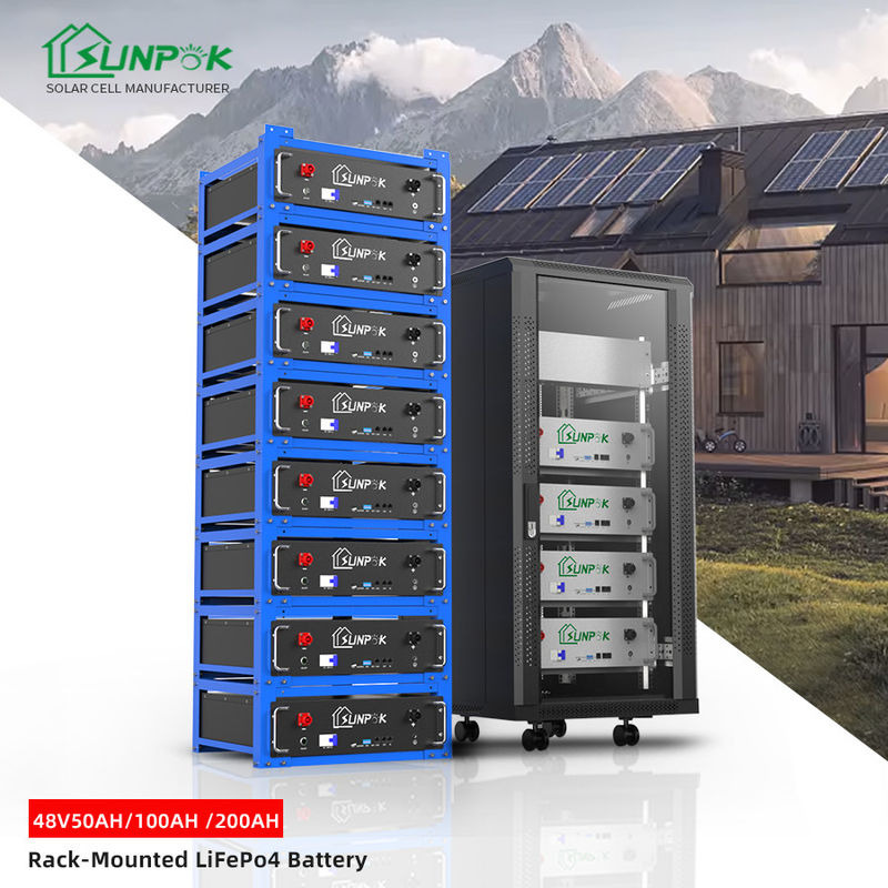 Venta caliente 48V Batería montada en el bastidor Mount Lifepo4 100Ah 200Ah Batería de ion de litio