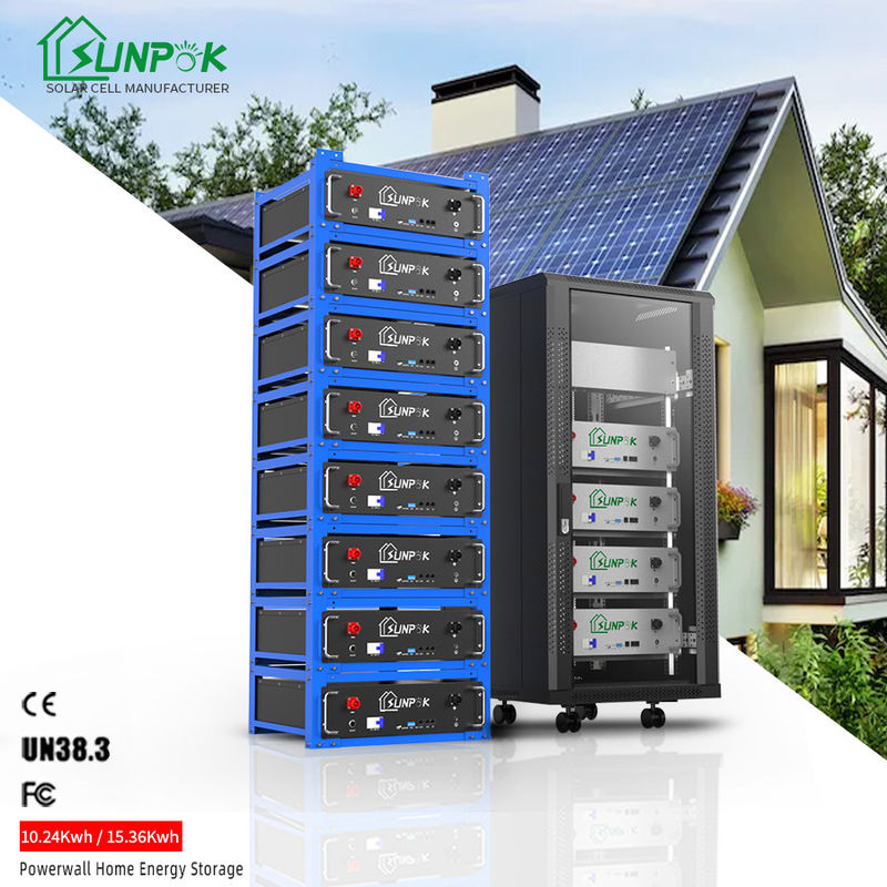 Batería solar de litio Lifepo4 10kWh 20kWh 30kWh Sistema de almacenamiento de energía para el hogar montado en el bastidor