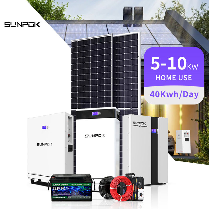 Sistema de baterías solares híbridas completas de 30 kW fuera de la red de uso solar para el hogar 5kw 8kw 15kw kits