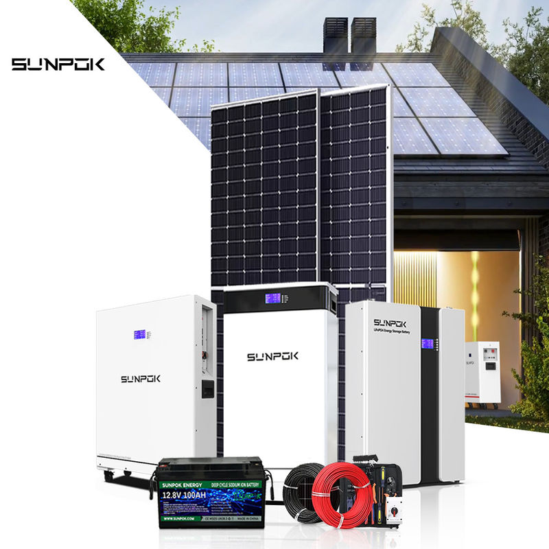 Nuevo Sistema de Energía Solar 10kw 15kw 30kw Batería del Sistema Solar 48v 200ah 400ah Baterías Lifepo4