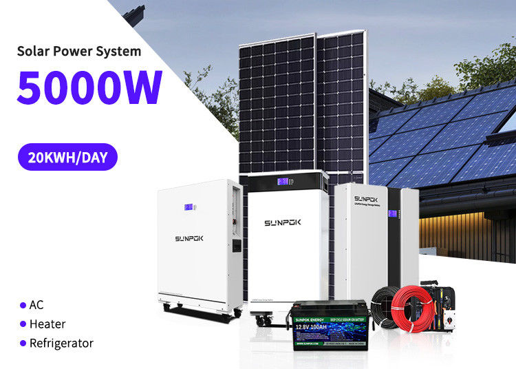 Sistema de energía solar desconectado de la red con batería de litio de 48v 3kw 8kw 10kw Kit de sistema de energía solar