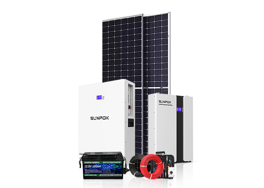 Sistema de energía híbrido en red fuera de la red 3kw 15kw 30kw 50kw Sistema de energía solar