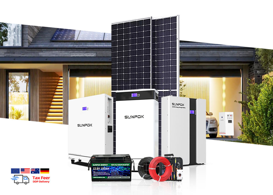Híbrido fuera de la red 8Kw 10Kw 20Kw 30Kw Paneles solares con batería e inversor Kit completo Sistema de energía solar