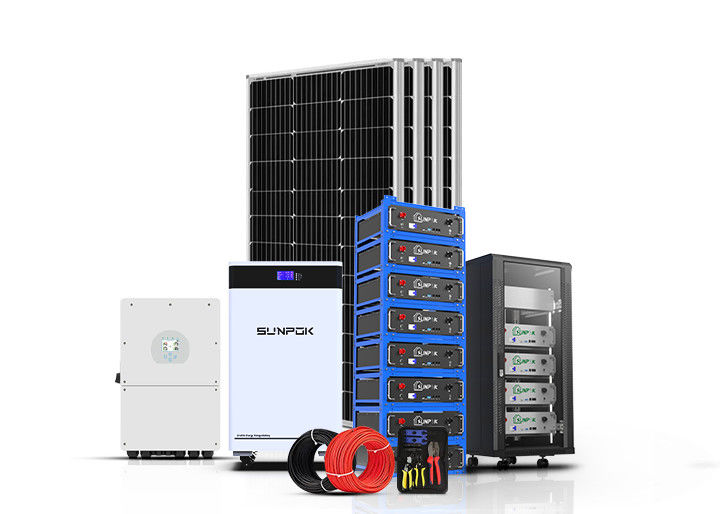 Sistema de energía solar fotovoltaica fuera de la red 5Kw 10Kw 12Kw Completo Sistema de energía solar híbrida Kit para el hogar