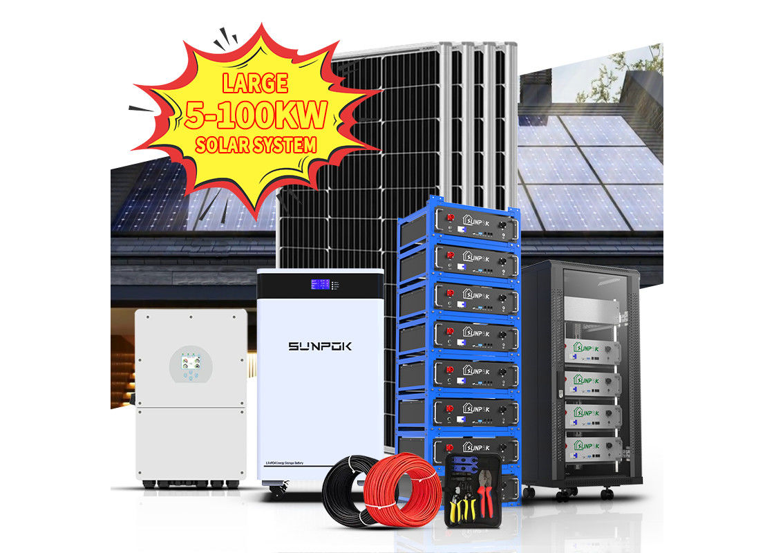 Sistema de energía fuera de la red en la red e híbrido 3kw 5kw 10kw Sistema de energía solar