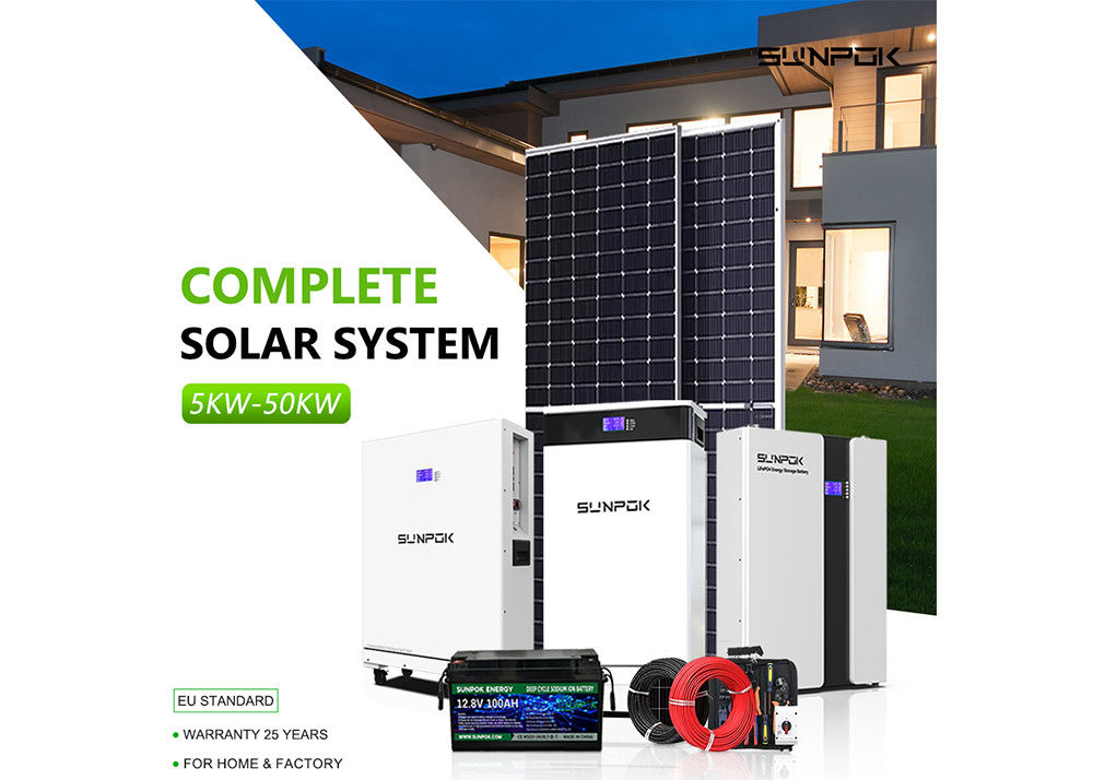 20Kw 10Kw 5Kw en la red Sistema solar híbrido Completo Sistema de montaje de energía de paneles solares para el hogar Sistema de energía solar fuera de la red