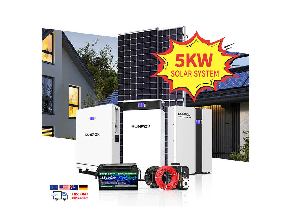 Sistema de energía solar para el hogar fuera de la red Completo 5 Kw 10kw 15kw Sistema de energía solar fuera de la red