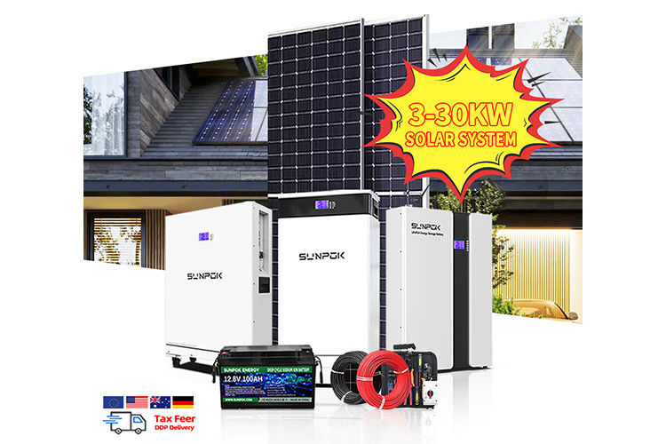 Sistema de almacenamiento de energía solar completo 5000W 3KW 6KW 8KW 10KW Kit de generación de energía eléctrica con panel solar híbrido
