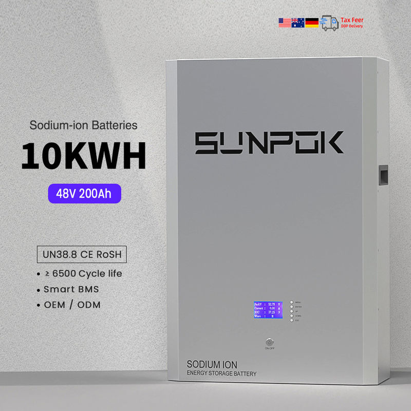 48V 10kwh Batería de iones de sodio Batería de almacenamiento de iones de sodio Na Batería de energía solar Banco de energía Pared de energía Baterías recargables de iones de sodio