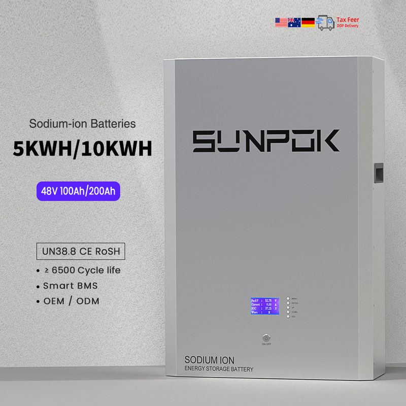 48V 51.2V 5kwh 10kwh Batería de iones de sodio Batería de almacenamiento de iones de sodio Na Batería de pared solar Baterías recargables de iones de sodio