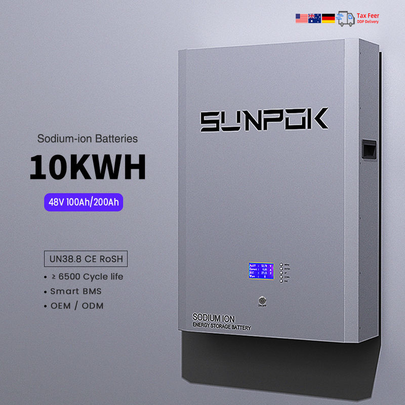 Batería de almacenamiento de iones de sodio de tipo dividido de 48V 10kwh 200ah Banco de energía solar de pared Baterías recargables de iones de sodio recargables