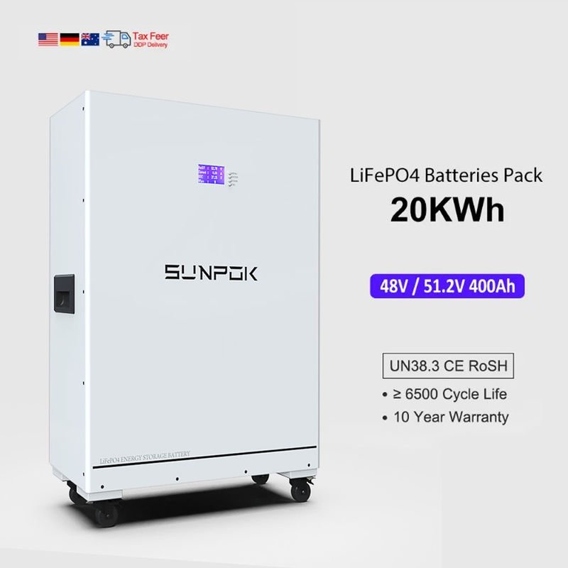 48V 400Ah 20Kwh Almacenamiento de energía para el hogar Batería solar multifunción Iones de litio Lifepo4 400Ah 20Kwh Multifunción Energía solar