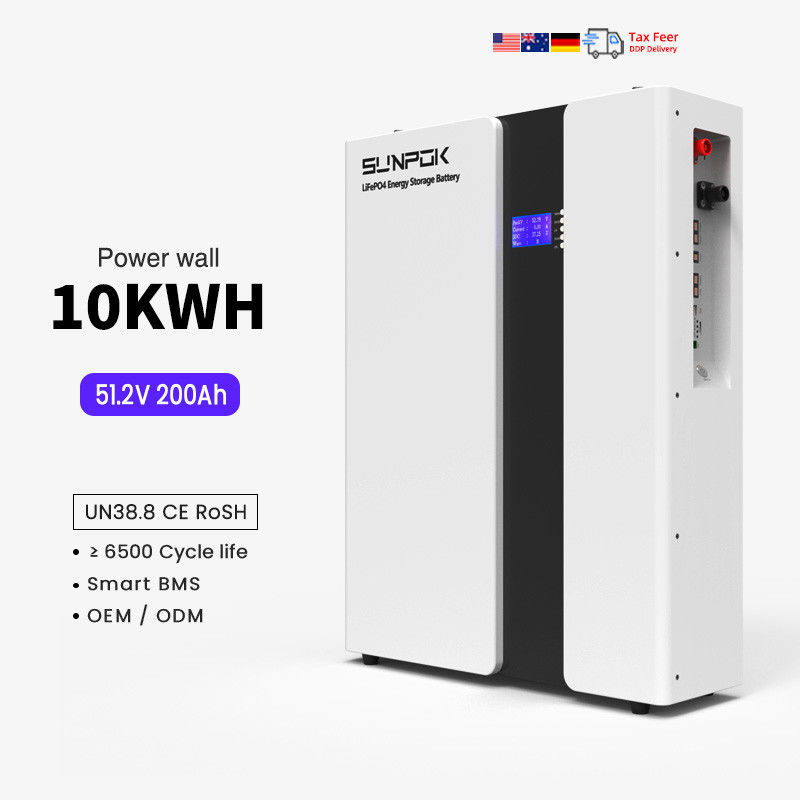 Energía para el hogar 48V 200Ah Batería de iones de litio 10Kwh LiFePo4 Baterías Smart BMS Sistema solar 51.2V 100Ah Batería de almacenamiento de energía