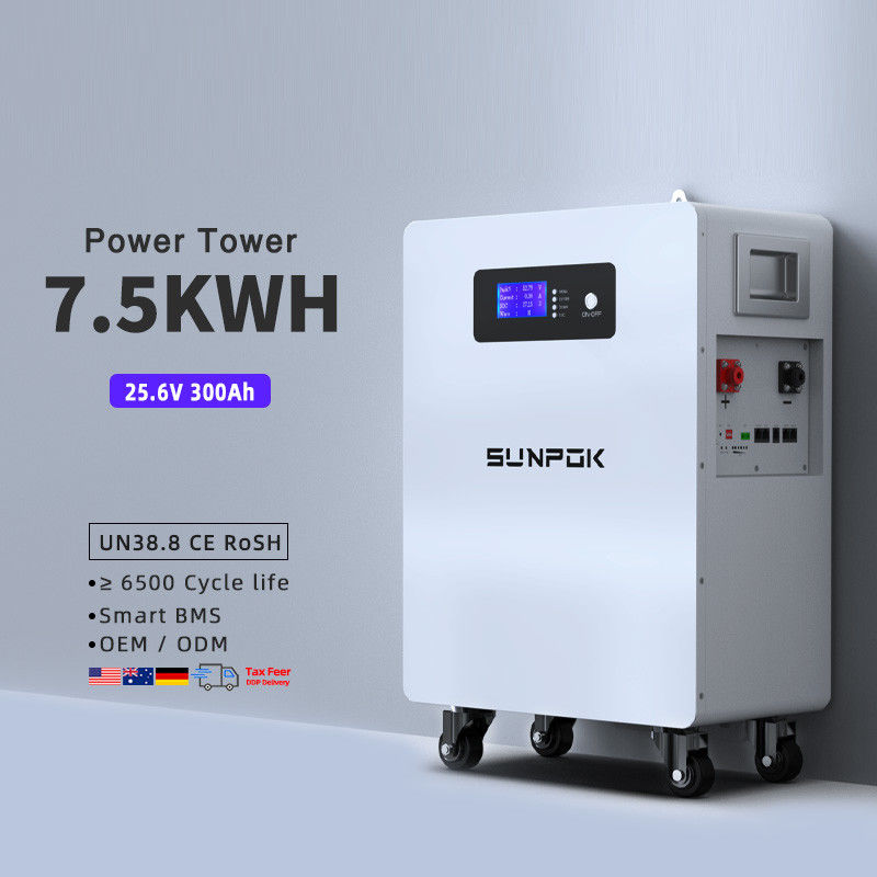 Batería de iones de litio de alta calidad de 24V 300Ah 7.5Kwh Lifepo4 24V 300Ah Batería de techo solar con almacenamiento de baterías