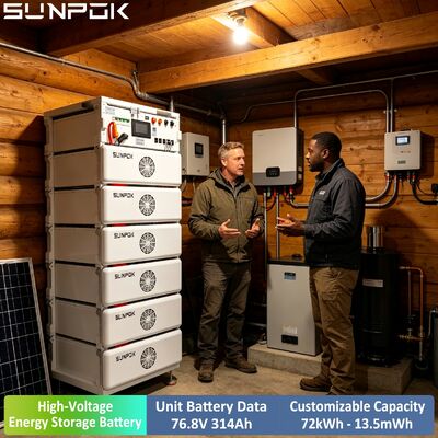 SUNPOK 76.8V 314AH 24.12kWH Sistema de almacenamiento de energía de alto voltaje híbrido fotovoltaico uso industrial comercial hecho en China