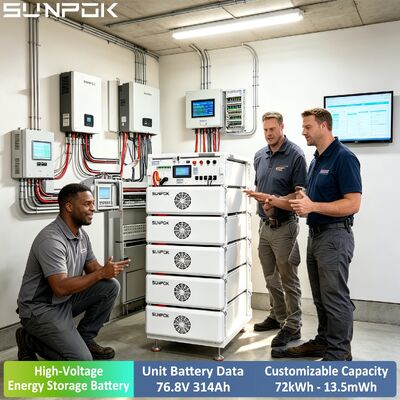 SUNPOK 76.8V 314Ah Batería de iones de litio Batería solar 265kwh Batería de litio para sistema de almacenamiento híbrido fuera de la red Proyecto
