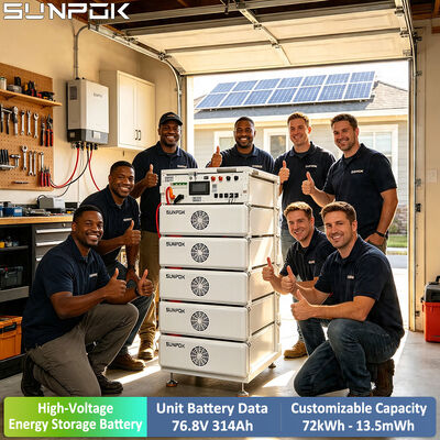 SUNPOK HV Baterías de iones de litio de alto voltaje ESS gabinete 76.8V 314Ah Lifepo4 Batería solar para el sistema de almacenamiento de energía solar