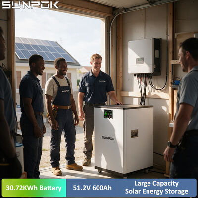 SUNPOK 30kWh 48V 51.2V 600AH LiFePO4 Battery High Efficiency Energy Storage Battery With APP for Home Solar Storage Off Grid